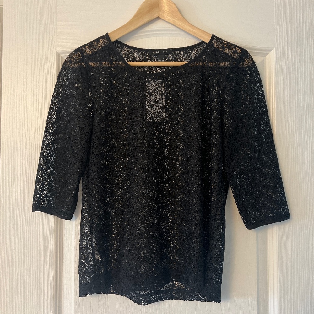Mango black blouse